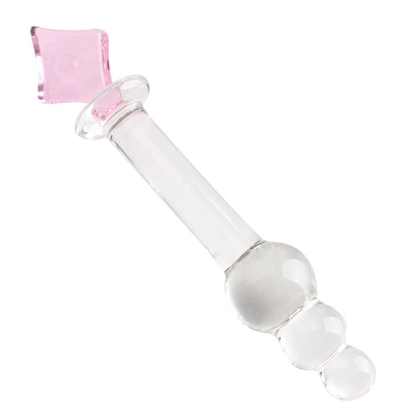 Transparent Smooth Poker Color Glass Dildo