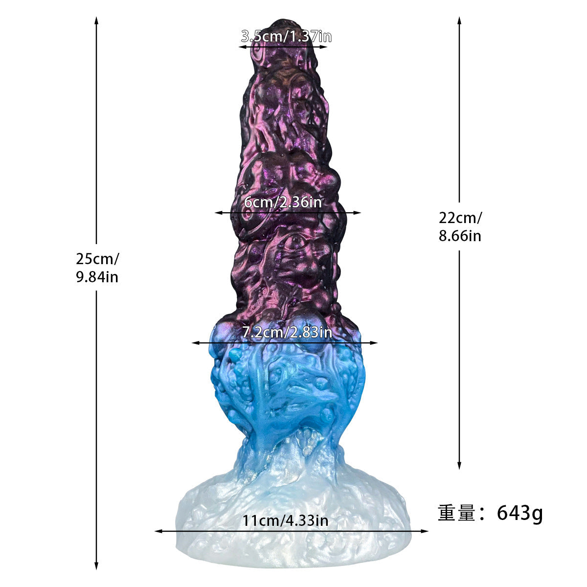 9 Inch Purple Blue Monster Dildo