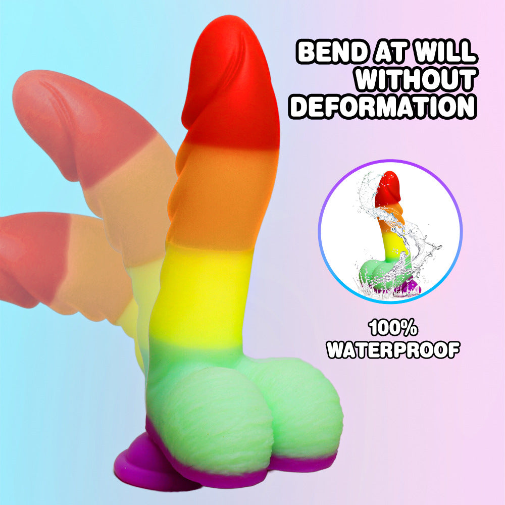 7 inch Textured Realistic Rainbow Dildo