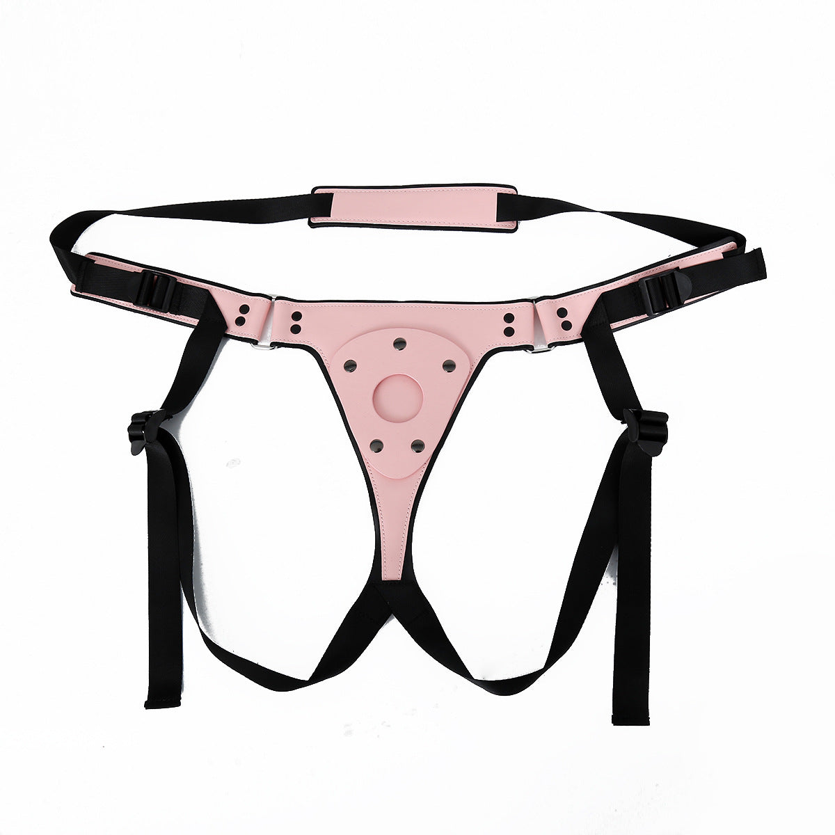 Pink Leather Plus Size Strap On Harness