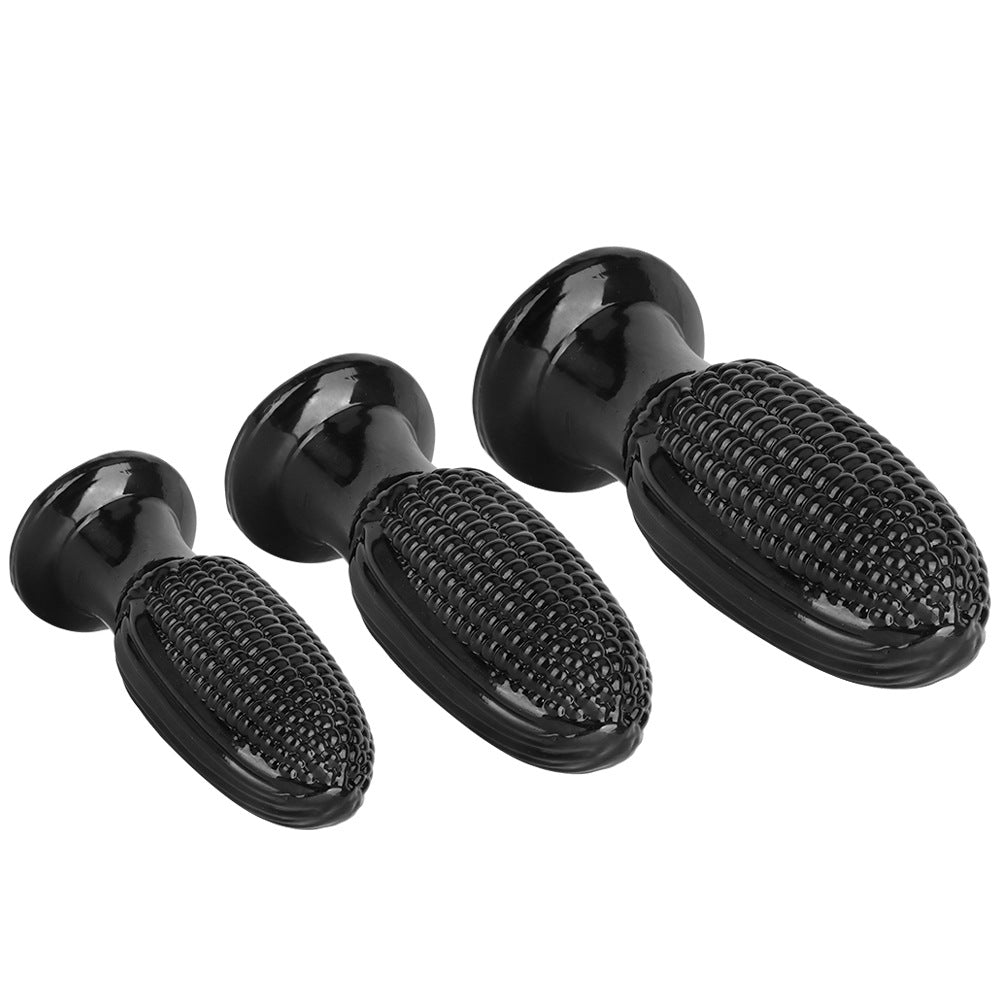 Black PVC Corn Cob Butt Plug Dildo