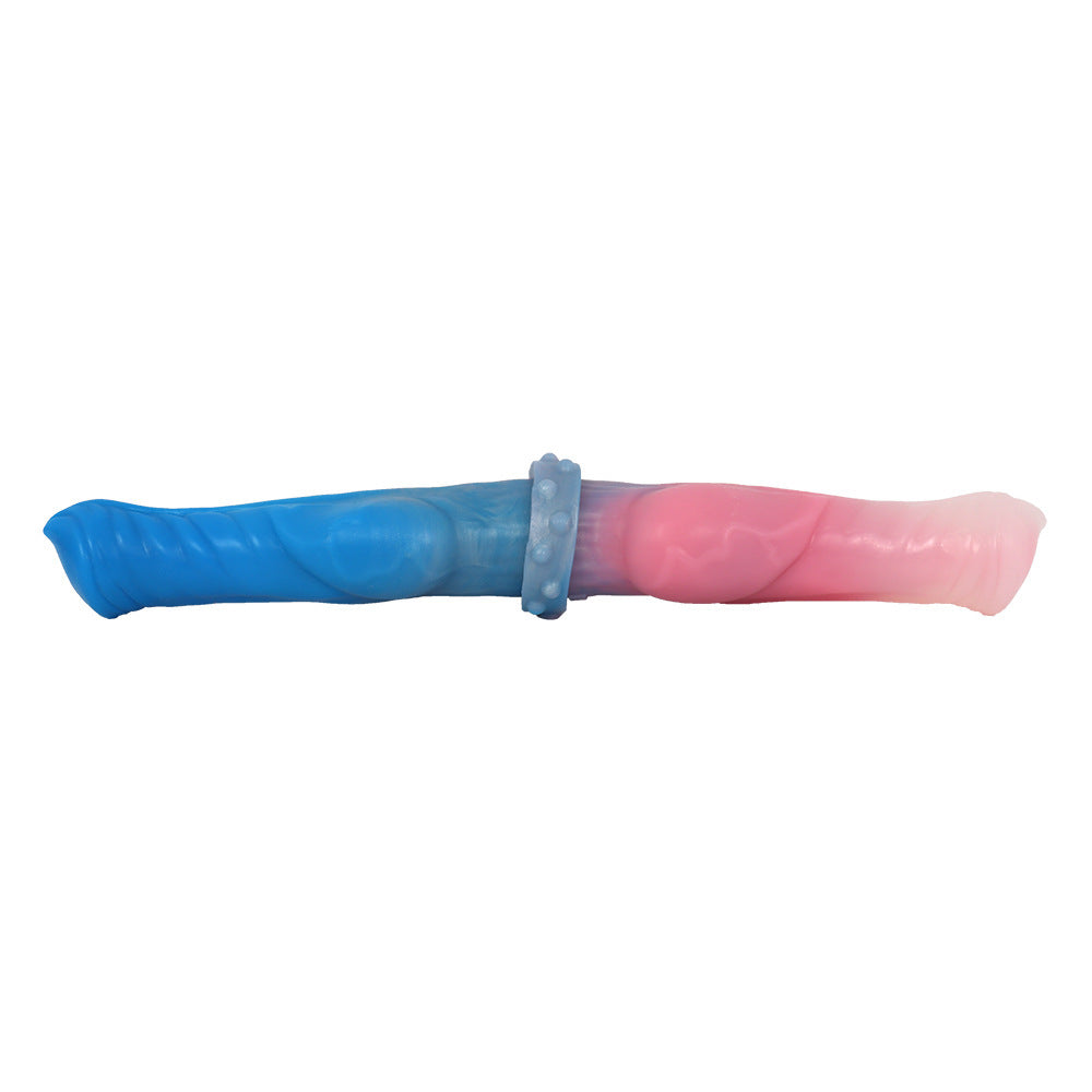Blue Pink Knot Dog Double Dildo