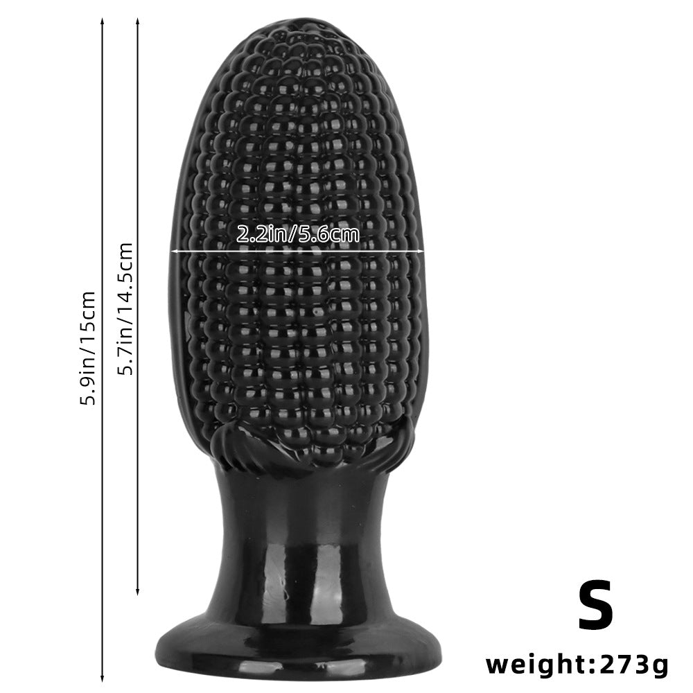 Black PVC Corn Cob Butt Plug Dildo