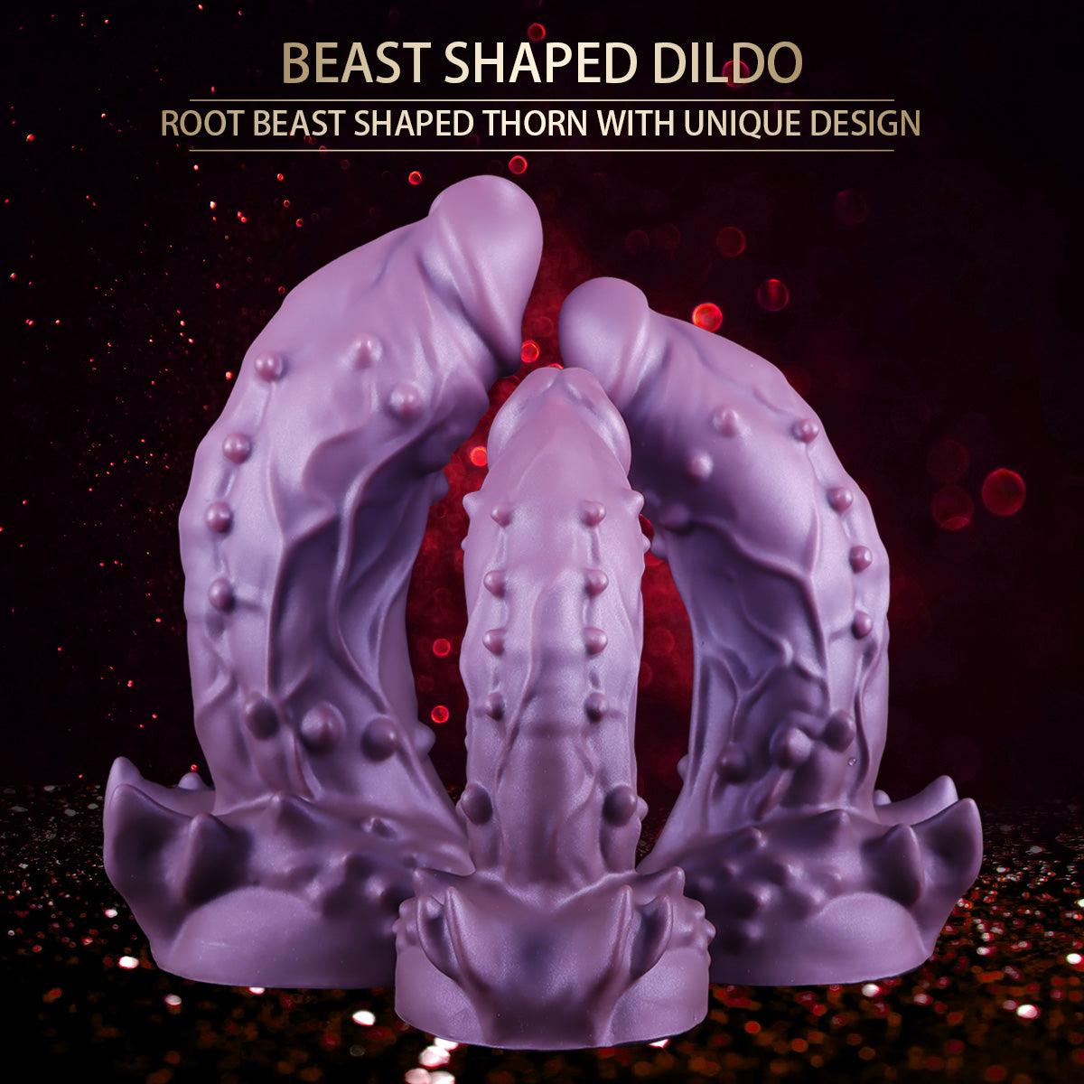 Purple Wolf Cock Curved G Spot Fantasy Dildo