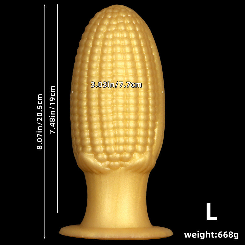 Gold Large Silicone Corn Butt Plug Dildo