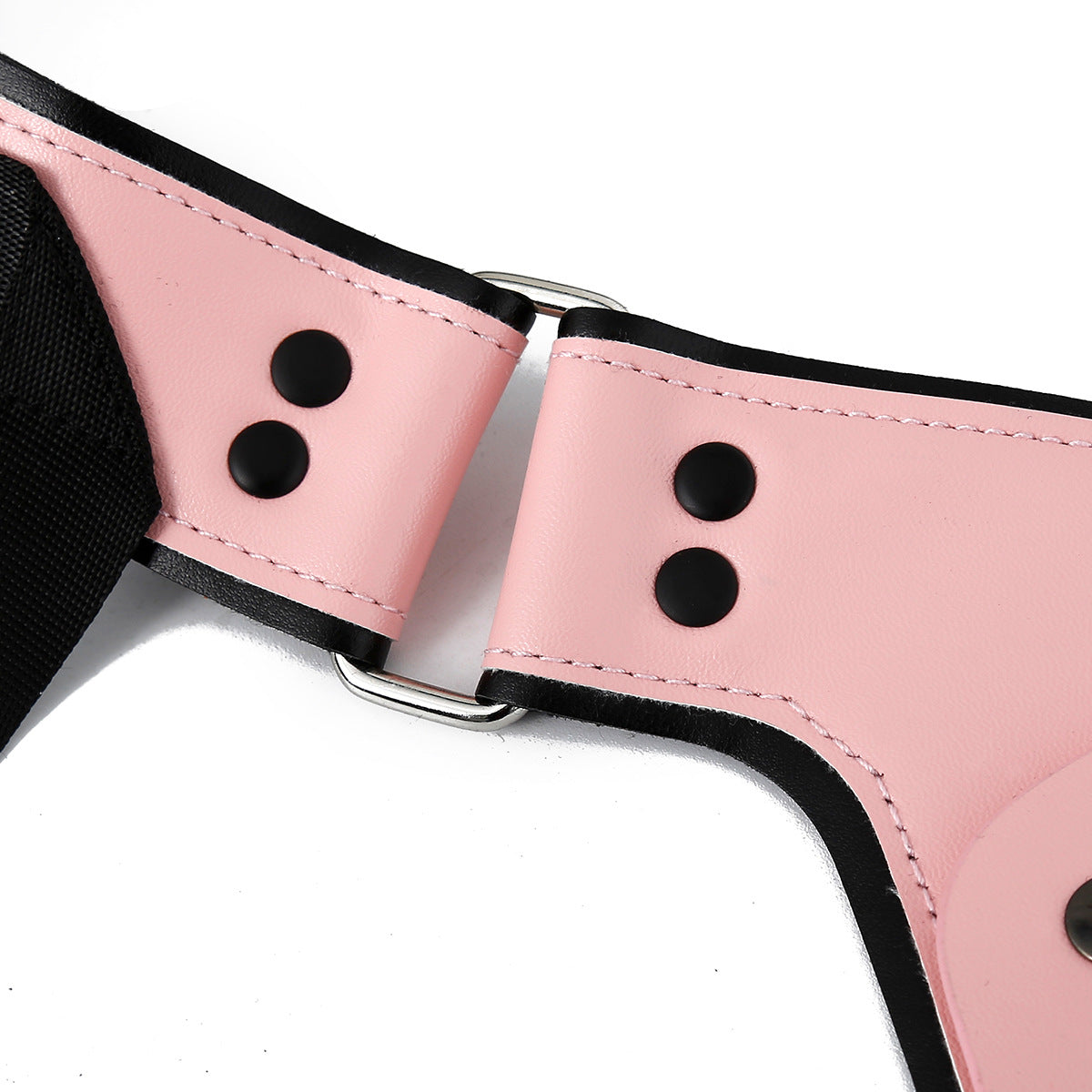 Pink Leather Plus Size Strap On Harness