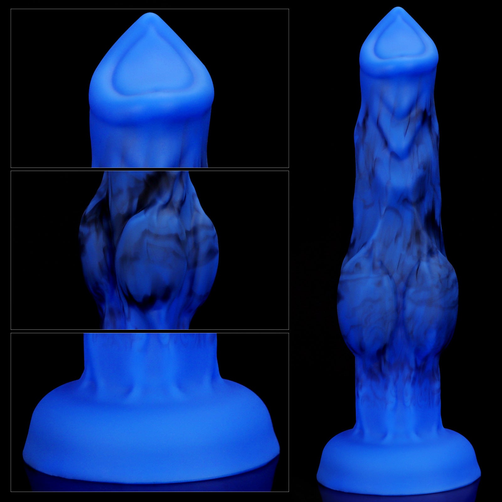 Blue Fantasy Silicone Wolf Knot Dildo