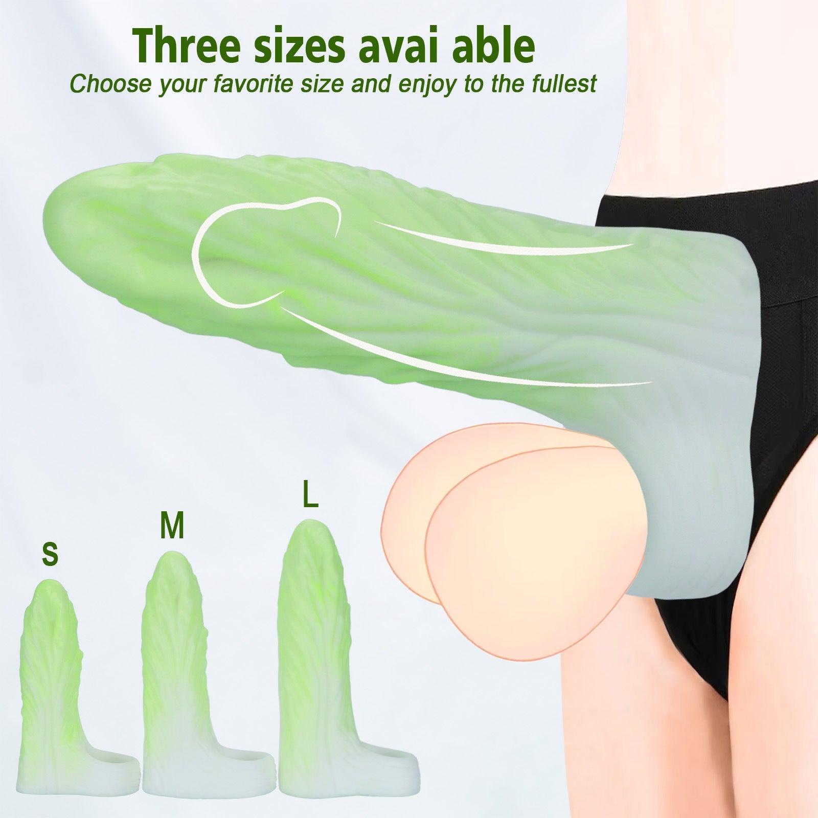 Cabbage Soft Silicone Men's Cock Sleeve