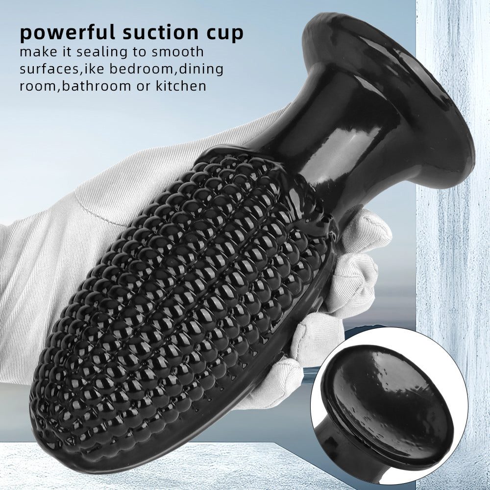 Black PVC Corn Cob Butt Plug Dildo