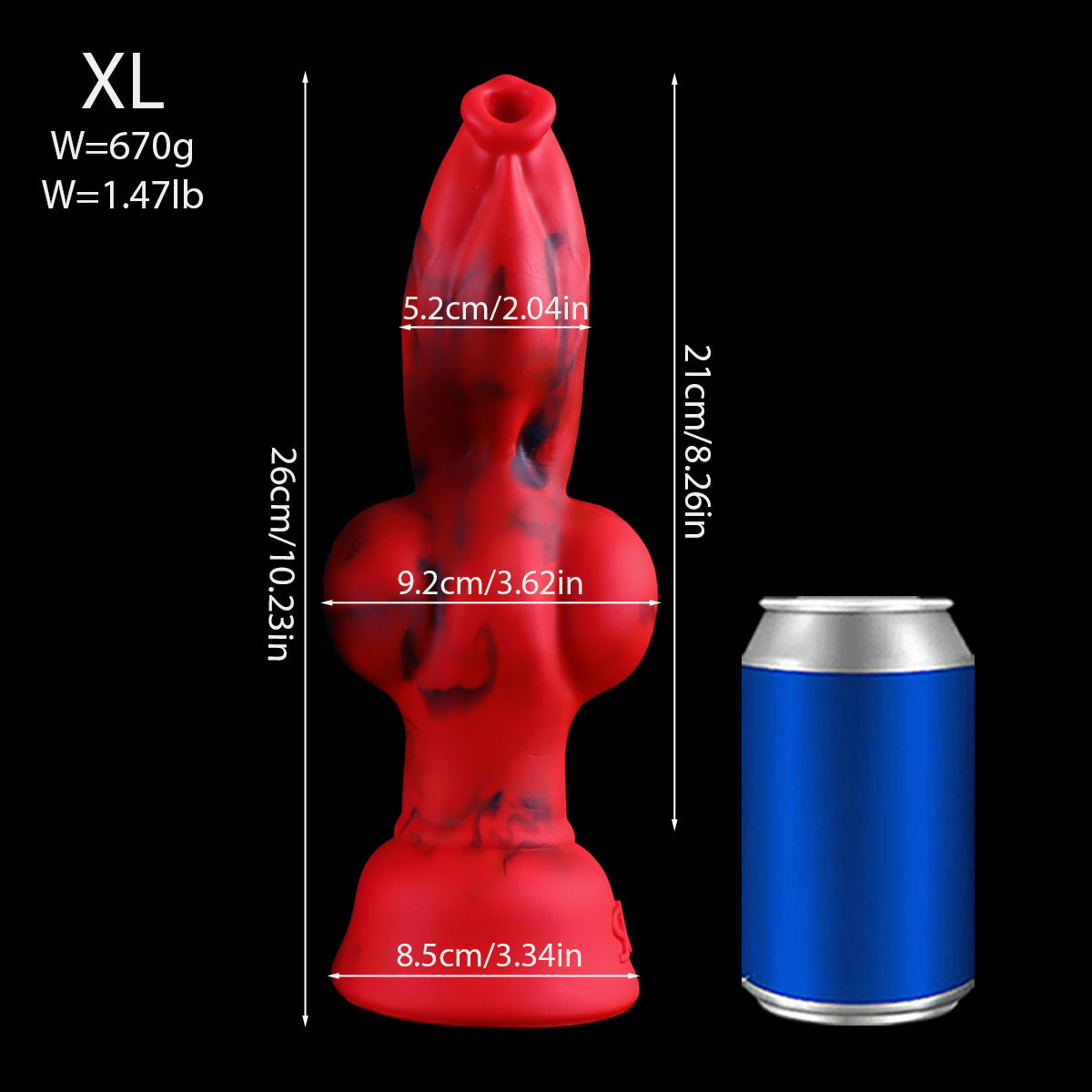 Red Soft Multi-Size Fantasy Dog Dildo