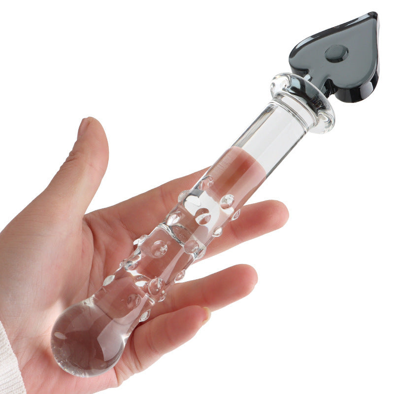 Transparent Smooth Poker Color Glass Dildo