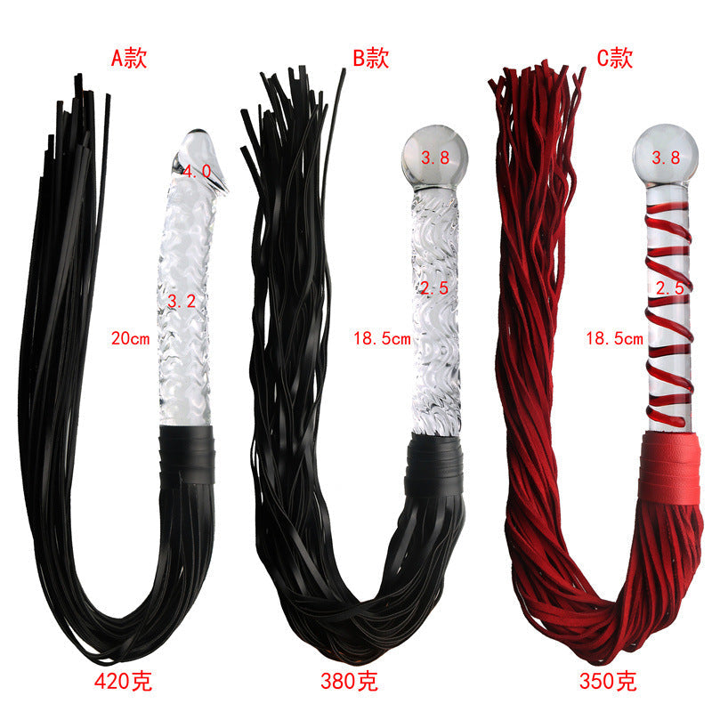 BDSM Fun Multi Tail Whip Glass Dildo