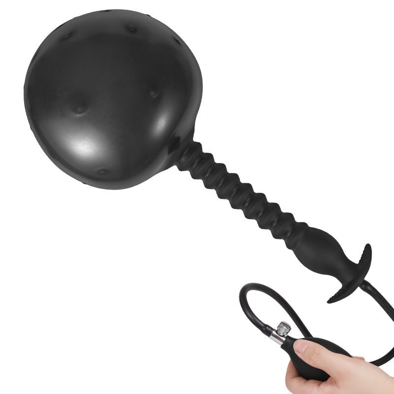 Black Huge Silicone Inflatable Butt Plug