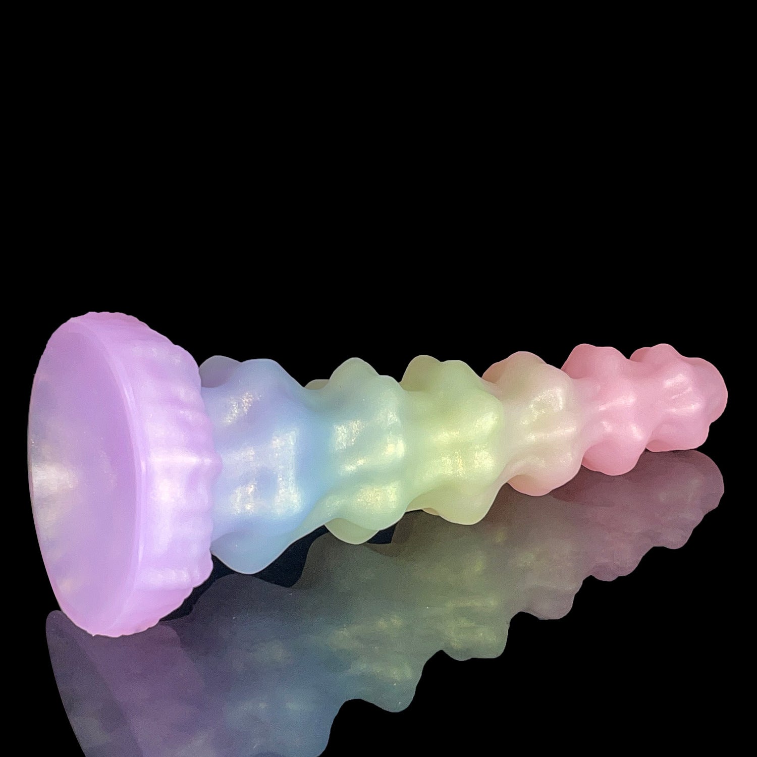 10 Inch Rainbow Sucker Giant Knot Dildo