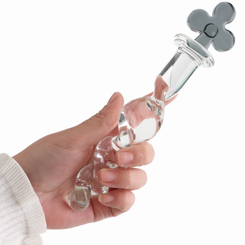 Transparent Smooth Poker Color Glass Dildo