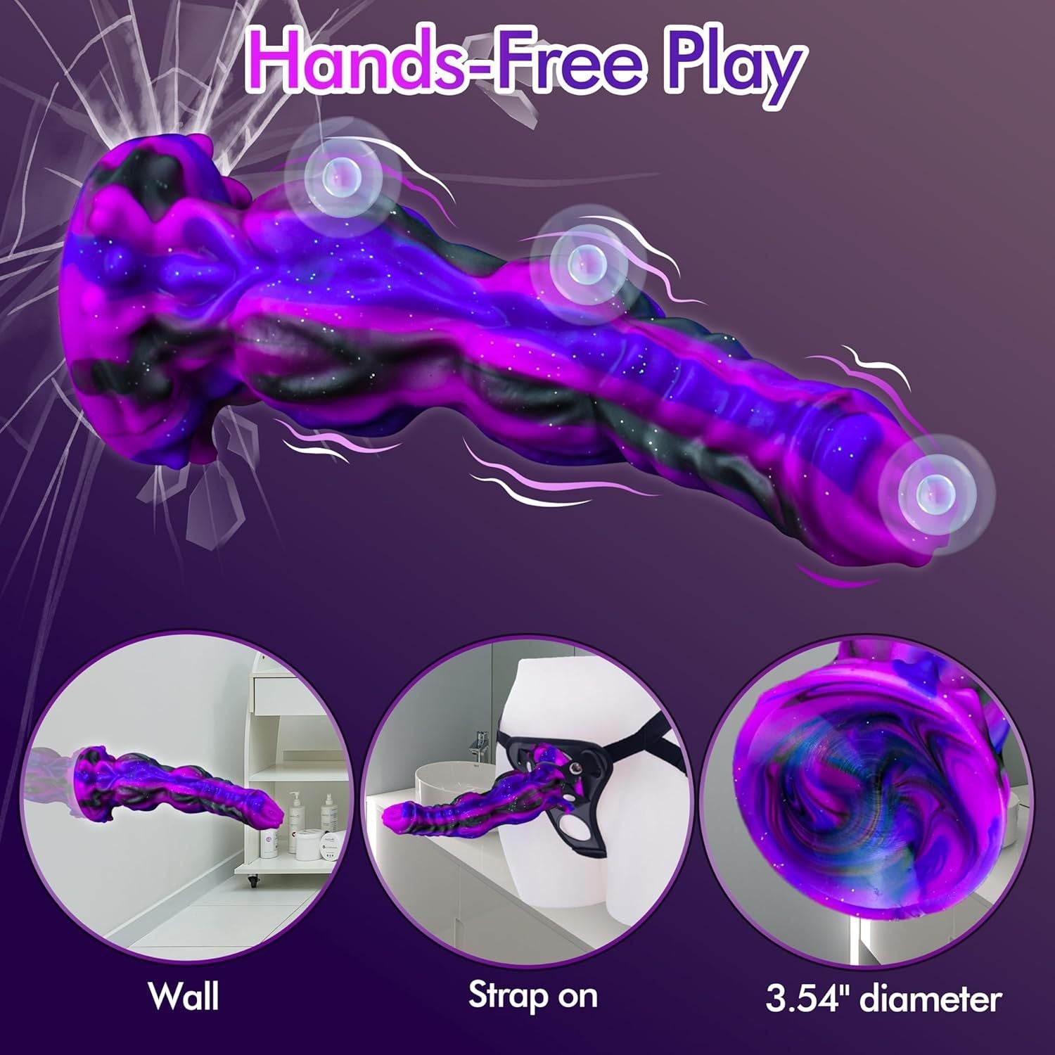 9 Inch Flash Fantasy Purple Monster Dildo