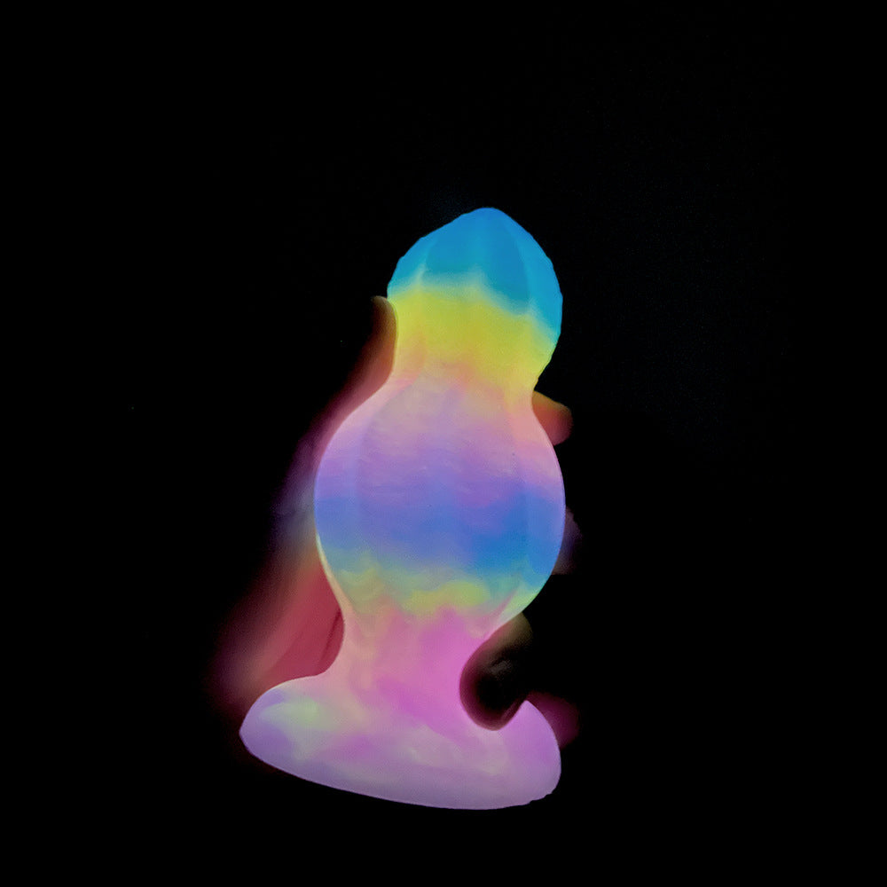 Glow in the Dark Rainbow Dildo Silicone Butt Plug