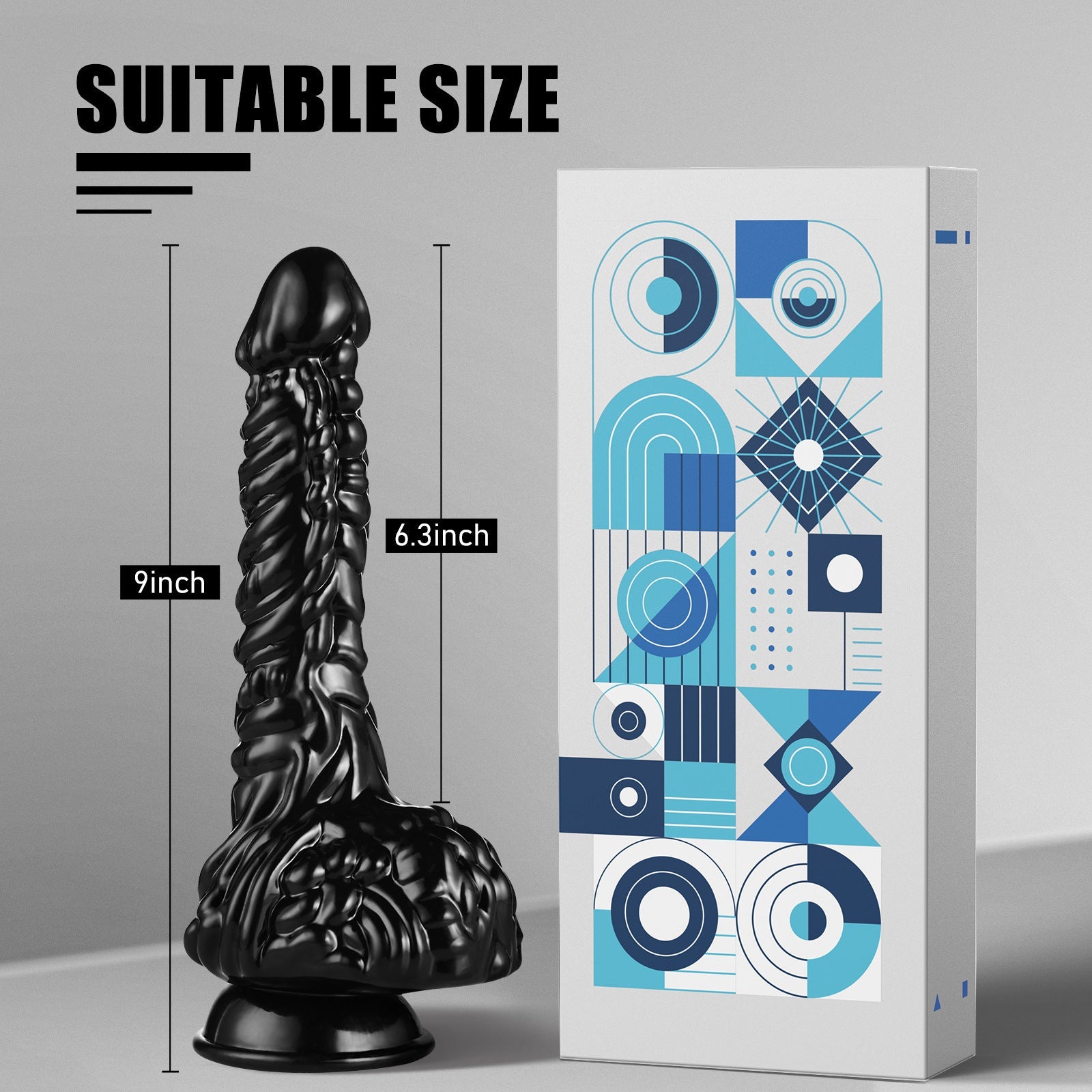9 Inch Black Unique Dragon Dildo