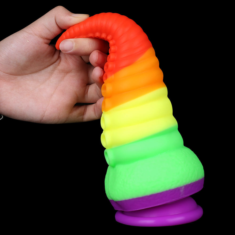 Rainbow Octopus Tentacle Suction Cup Dildo