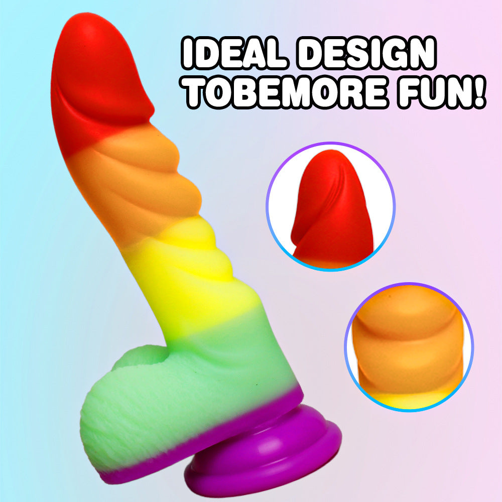 7 inch Textured Realistic Rainbow Dildo