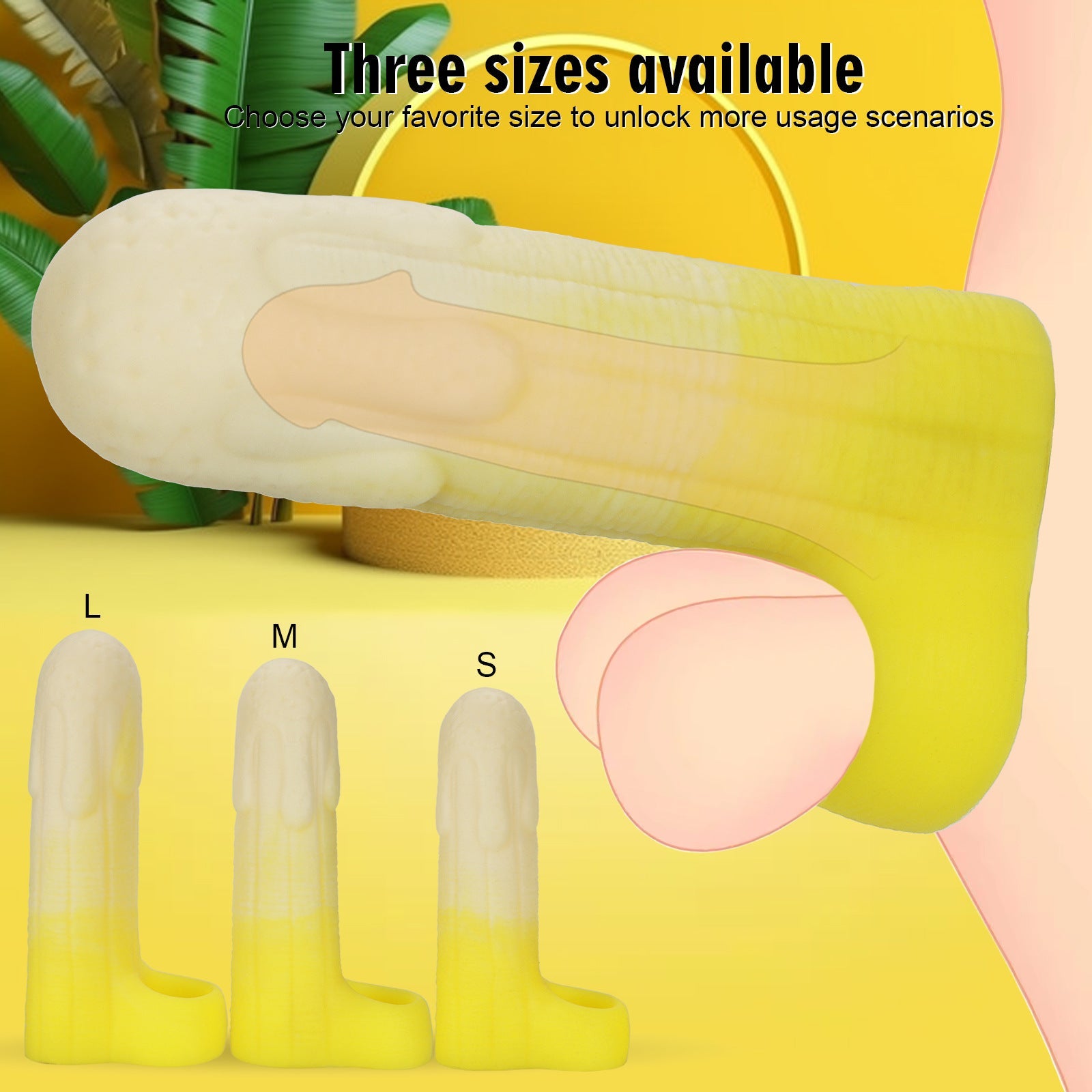 Banana Cock Dildo Silicone Penis Sleeve for Men