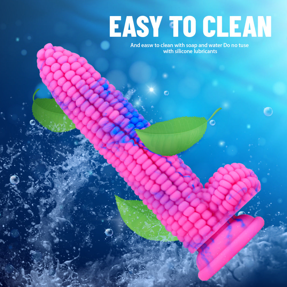 8 inch Liquid Silicone Colorful Corn Dildo