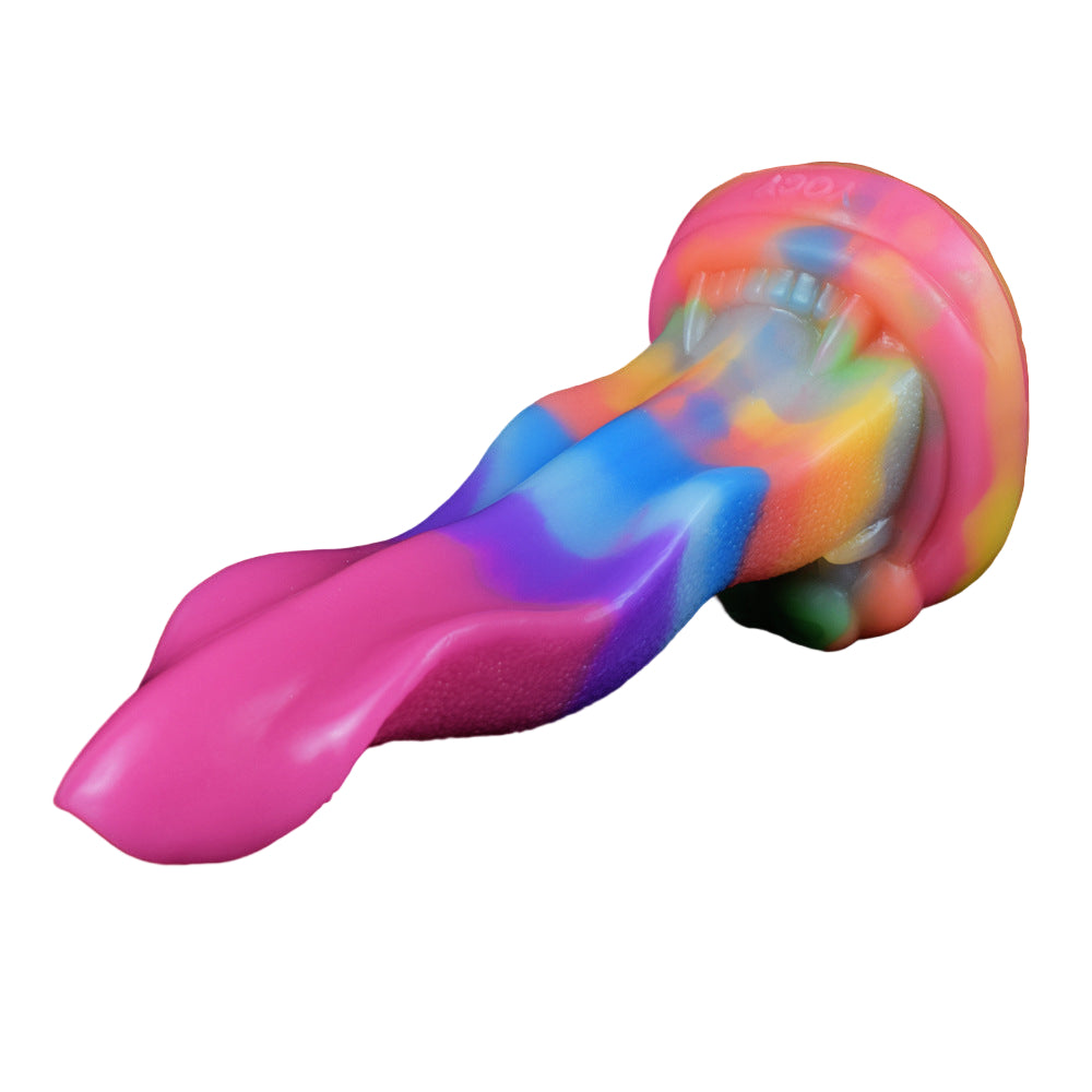 7 Inch Glow In The Dark Colored Monster Tongue Dildo