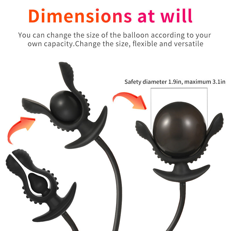 New Big Black Inflatable Dildo Butt Plug