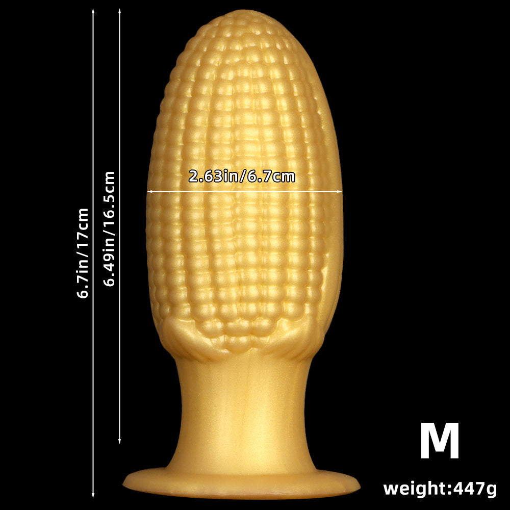 Gold Large Silicone Corn Butt Plug Dildo