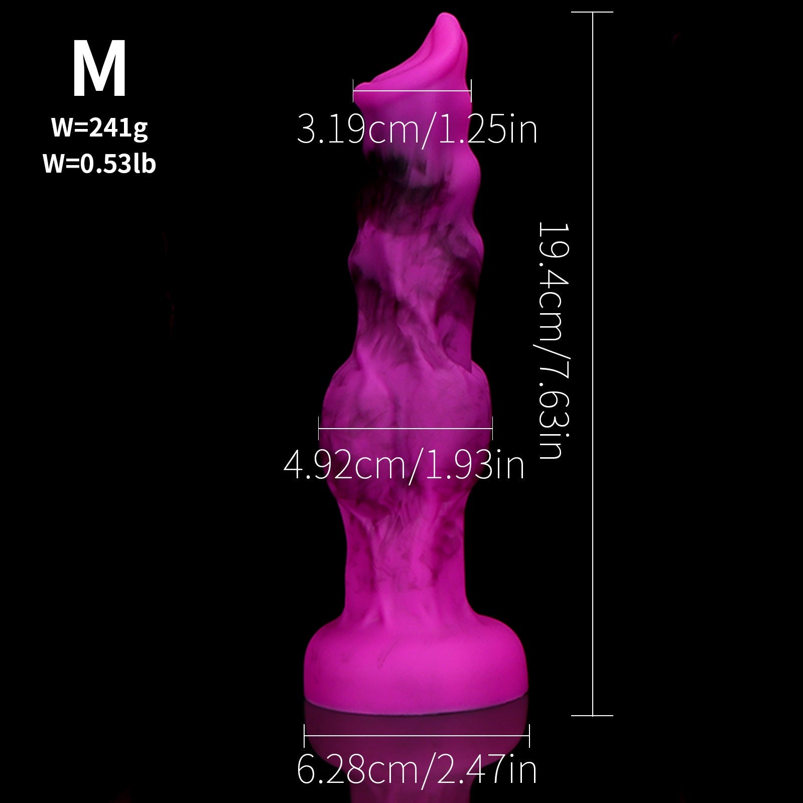 Purple Soft Wolf Silicone Knot Dildo