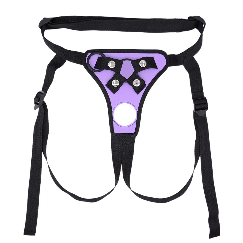 Purple Open Crotch Adjustabl Strap On Harness