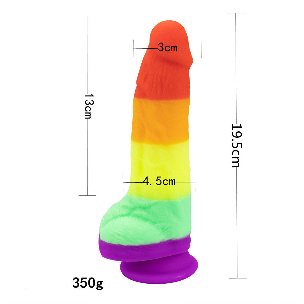 7 Inch Silicone Simulation Rainbow Dildo