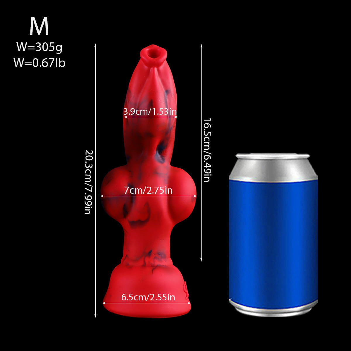 Red Soft Multi-Size Fantasy Dog Dildo