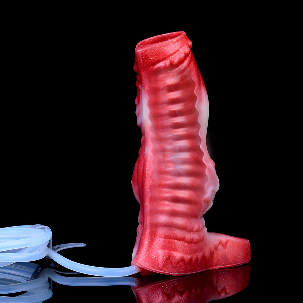 Silicone Squirting Internal Ribbed Penis Sleeve