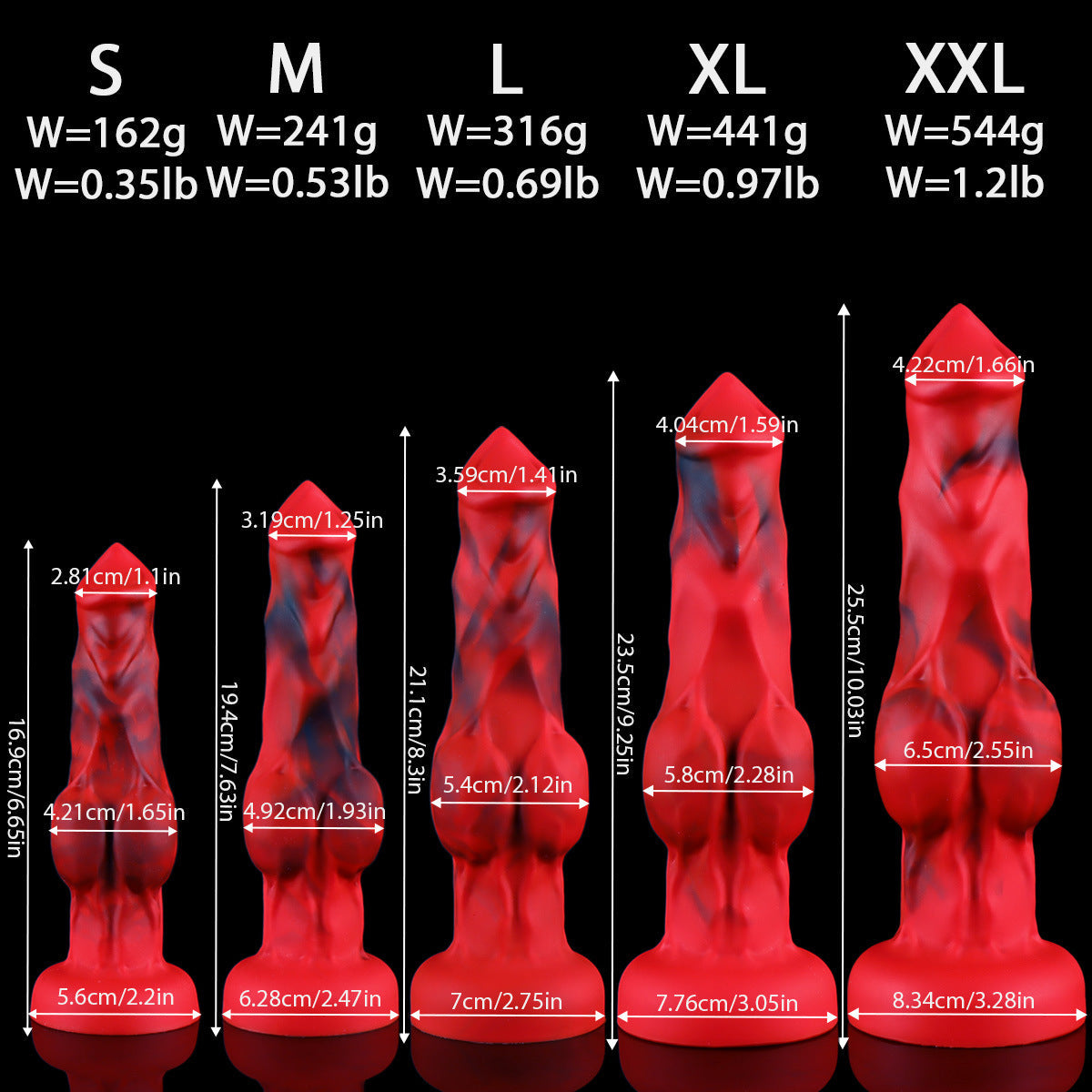Fantasy Red Silicone Wolf Knot Dildo