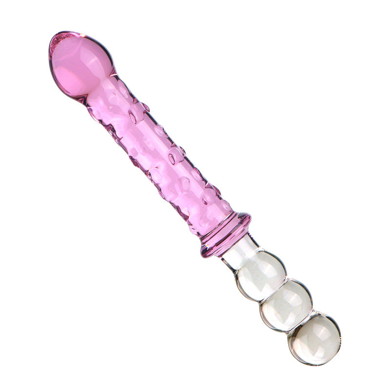 Beaded Textured Double Glass Dildo