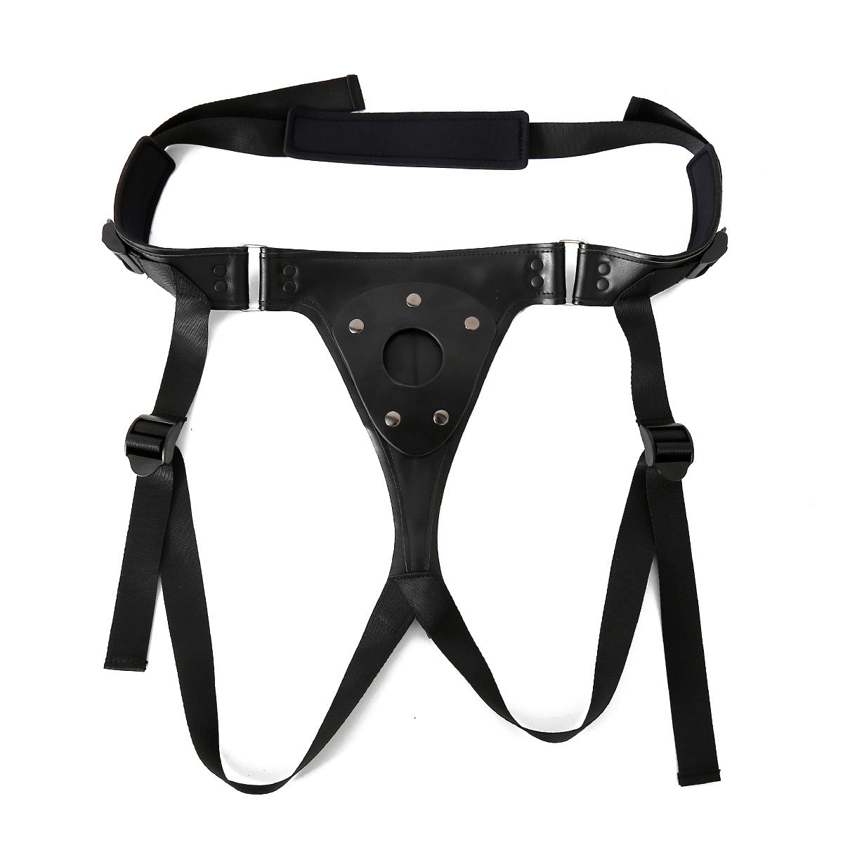 Black Leather Plus Size Strap On Harness