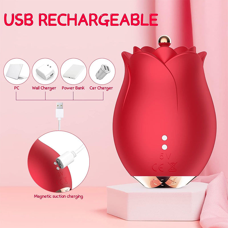 Water Proof Clitoral Stimulation Vibrator Rose Toy