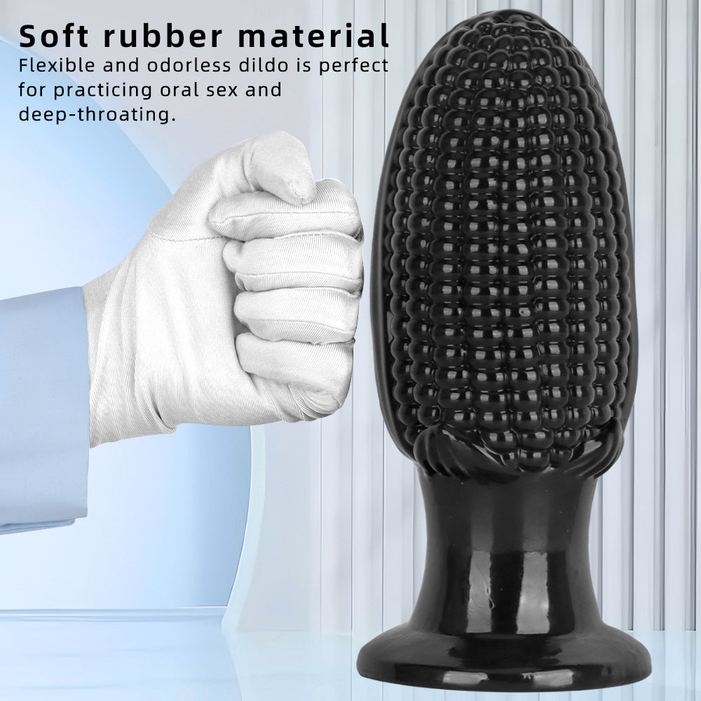 Black PVC Corn Cob Huge Butt Plug