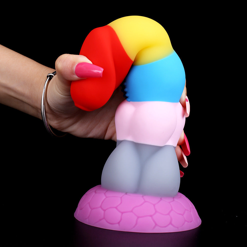Rainbow Unicorn Soft Silicone Dildo