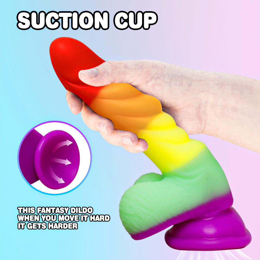 7 inch Textured Realistic Rainbow Dildo