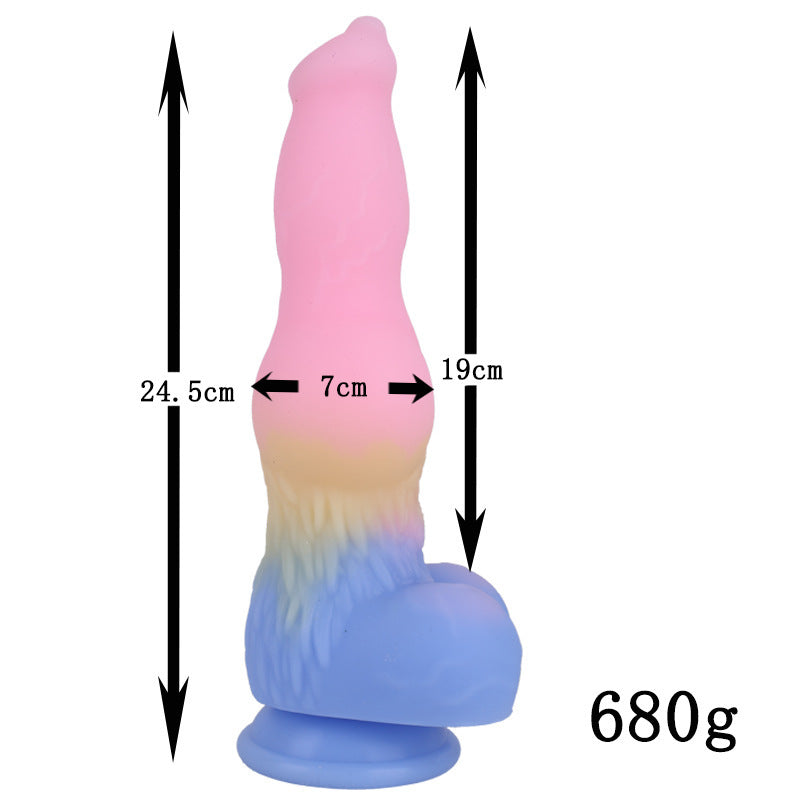 9 Inch Silicone Colored Dog Dildo