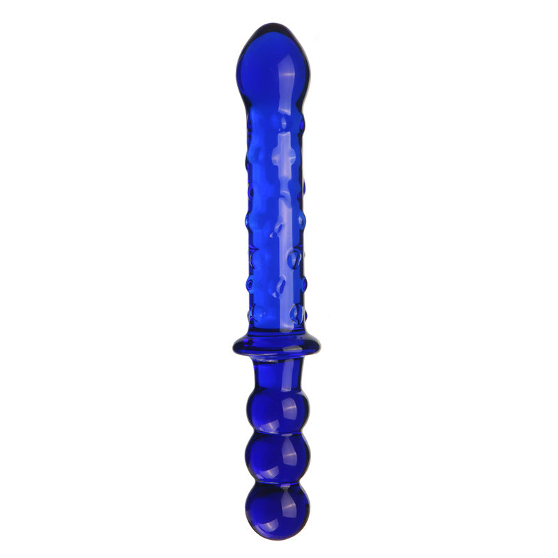 Beaded Textured Double Glass Dildo