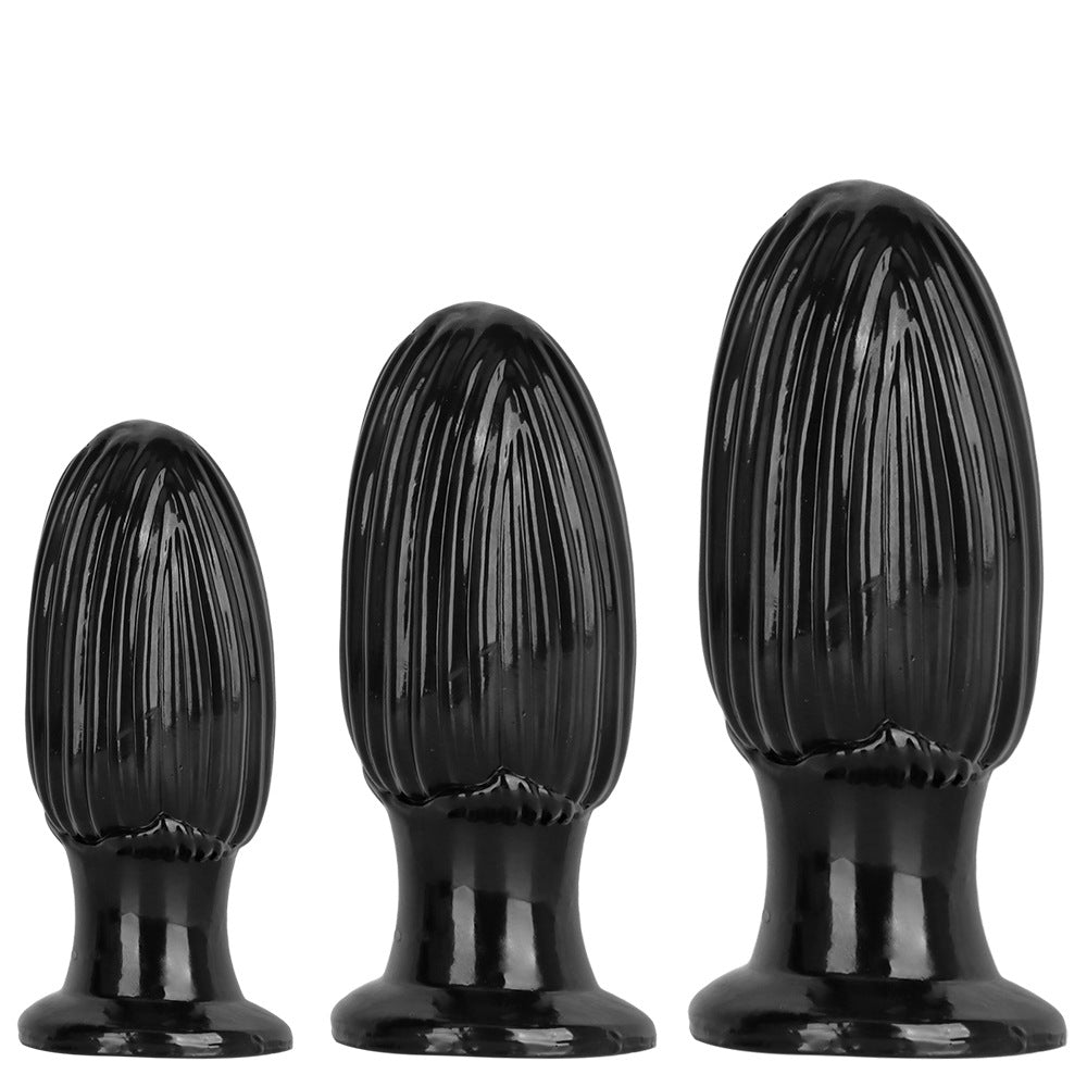 Black PVC Corn Cob Huge Butt Plug