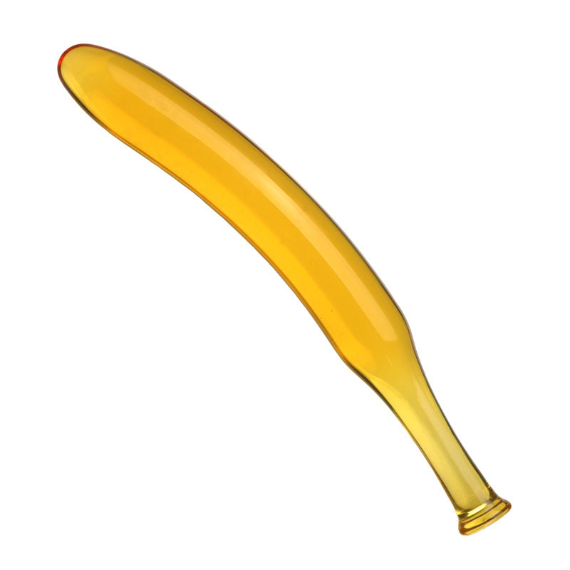Yellow Banana Disguise Curved Glass Dildo