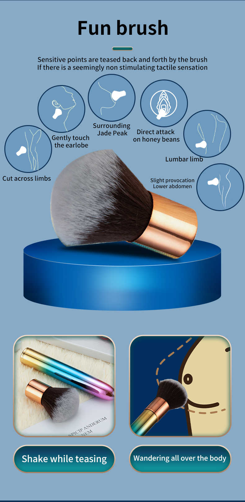 Colorful Makeup Brush Adult Toys Bullet Vibrator