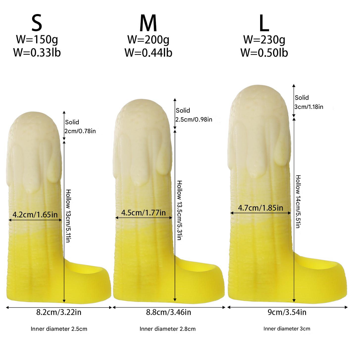 Banana Cock Dildo Silicone Penis Sleeve for Men