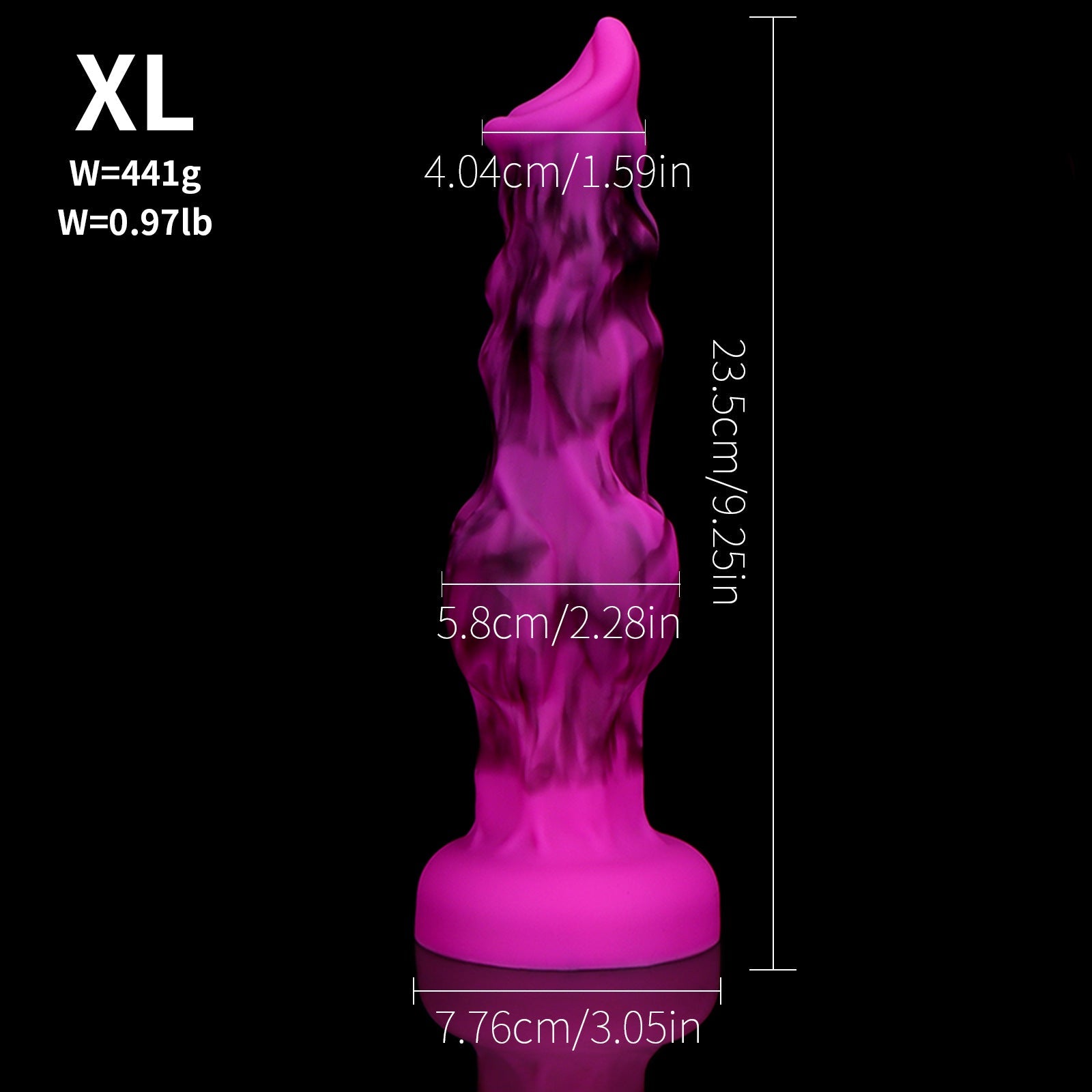 Purple Soft Wolf Silicone Knot Dildo
