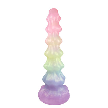 10 Inch Rainbow Sucker Giant Knot Dildo