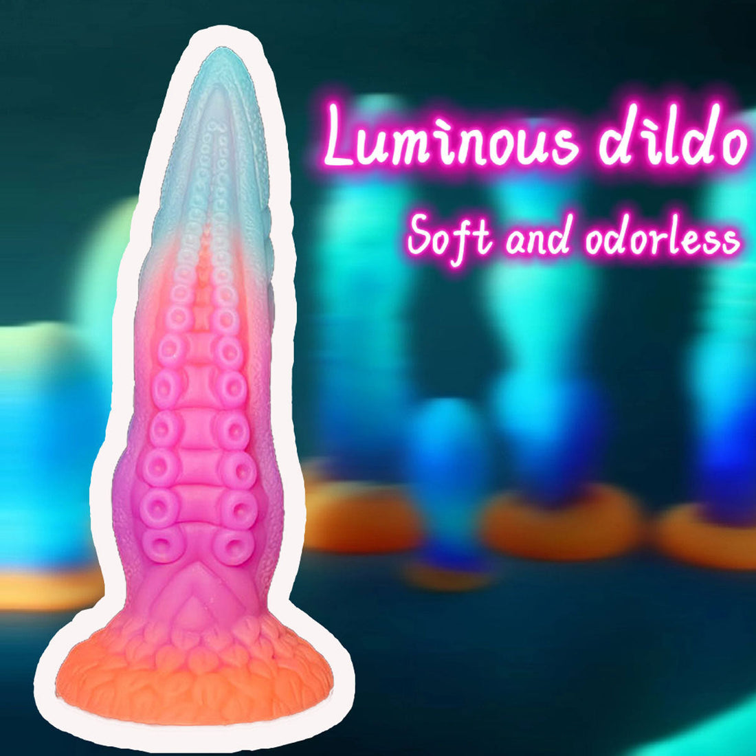 9 Inch Glowing Silicone Fantasy Tentacle Dildo